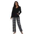 thumbnail image 1 of U2SKIIN Couple Pajama Sets, Plaid Matching Pajama Set for Men and Women Soft Warm Pjs Set（Black /White-black Plaid Womens, Small）, 1 of 7