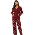 thumbnail image 1 of U2SKIIN Couple Pajama Sets, Plaid Matching Pajama Set for Men and Women Soft Warm Pjs Set（Burgundy/Burgundy-Snow Womens, Small）, 1 of 5