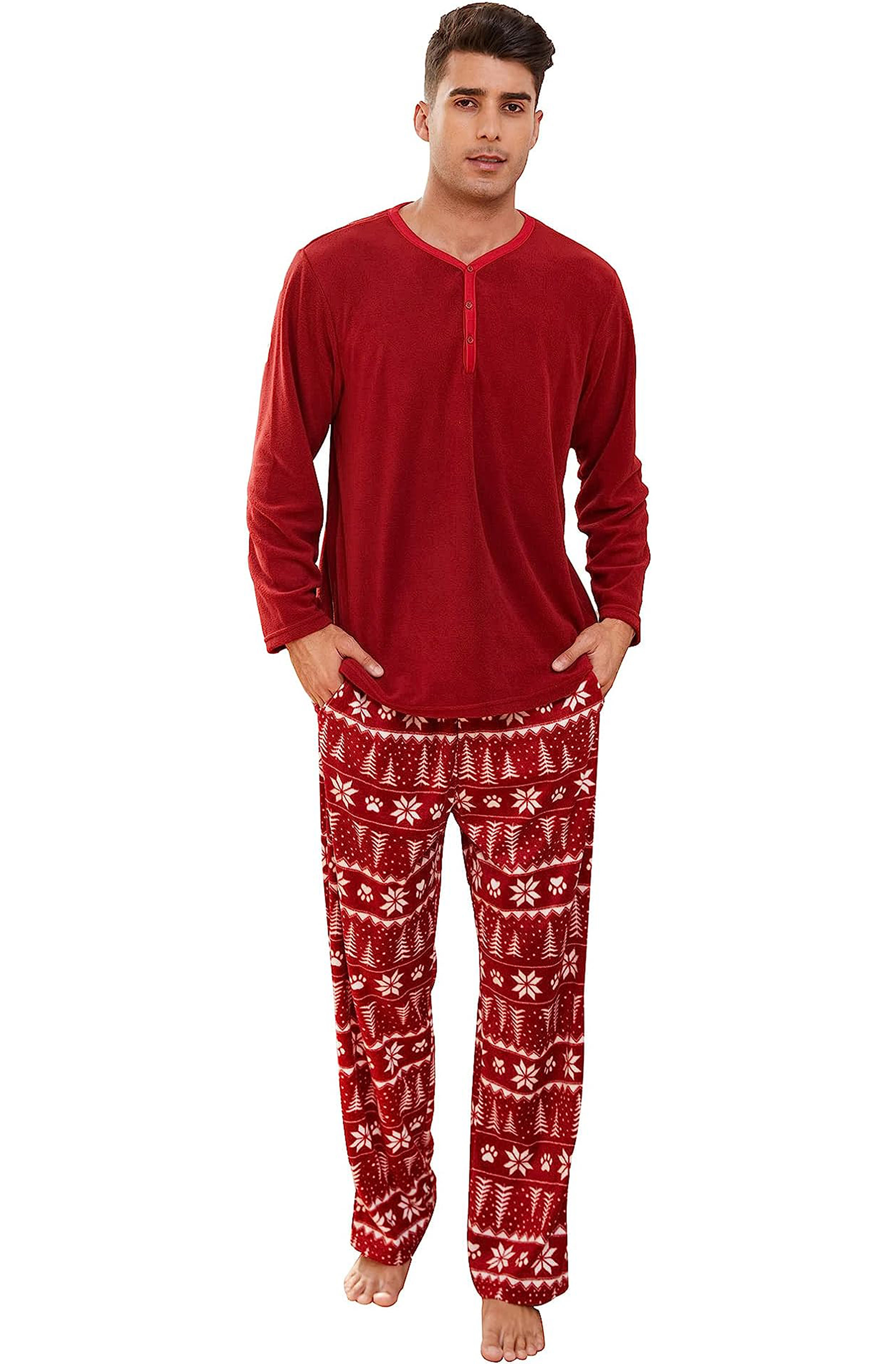 U2SKIIN Couple Pajama Sets, Plaid Matching Pajama Set for Men and Women