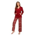 thumbnail image 1 of U2SKIIN Couple Pajama Sets, Plaid Matching Pajama Set for Men and Women Soft Warm Pjs Set（Dark-red/Christmas Tree Womens, Medium）, 1 of 7