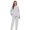 thumbnail image 1 of U2SKIIN Fluffy Pajamas set for Women Fleece Pullover 2 Piece Pjs Set Soft Plush Sleepwear Winter Loungewear(Light Grey, M）, 1 of 4