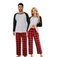 thumbnail image 1 of U2SKIIN Matching Pajamas for Couples, Plaid Ultra Soft Pullover Pjs Set for women Warm Loungewear（Black/Buffalo Plaid-Red，M）, 1 of 5