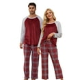 thumbnail image 1 of U2SKIIN Matching Pajamas for Couples, Plaid Ultra Soft Pullover Pjs Set for women Warm Loungewear（Light Grey Mel./Red Green Plaid，S）, 1 of 5