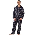 thumbnail image 1 of U2SKIIN Men Button Down Pajama Set, 100% Cotton Lounge Plaid Fun Prints Sleepwear With Pockets,(Blue Grey Rhombus Plaid,S), 1 of 5