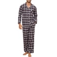 thumbnail image 1 of U2SKIIN Men's 100% Cotton Flannel Pajama Sets, Soft Plaid PJS Long Sleeve Sleepwear 2 Piece Button Down Lounge Set（Purple-Green Plaid,XX-Large）, 1 of 1