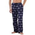 thumbnail image 1 of U2SKIIN Mens 100% Cotton Pajama Pants, Fleece Plaid Soft PJS Bottoms with Pockets and Button Fly (BLUE GREY RHOMBUS PLAID, L), 1 of 2