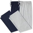 thumbnail image 1 of U2SKIIN Mens Cotton Pajama Pants, Soft Lightweight Lounge Pant with Pockets Sleep Pj Bottoms for Men,(Navy/light Grey Mel,L), 1 of 6