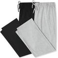 thumbnail image 1 of U2SKIIN Mens Cotton Pajama Pants,  Soft Lightweight Lounge Sleepwear Pj Bottoms with Pockets,(Black/light Grey Mel, L), 1 of 8