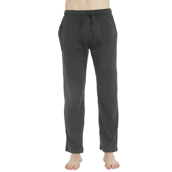 U2SKIIN Mens Cotton Pajama Pants, Soft Lounge Pant with Pockets Lightweight Sleep Pj Bottoms,(Dark Grey Mel,2XL)