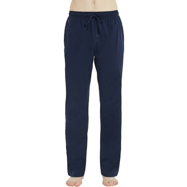 U2SKIIN Mens Cotton Pajama Pants, Soft Lounge Pant with Pockets Lightweight Sleep Pj Bottoms,(Navy,L)