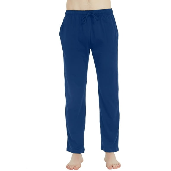 U2SKIIN Mens Cotton Pajama Pants, Soft Lounge Pant with Pockets Lightweight Sleep Pj Bottoms,(Royal Blue,M)