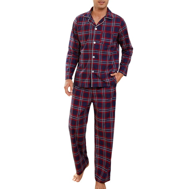 U2SKIIN Mens Plaid Pajama Set, Soft Print Pajamas for Men U2SKIIN Mens Plaid Pajama Set, Soft Print Pajamas for Men