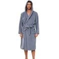 thumbnail image 1 of U2SKIIN Mens Fleece Hooded Robe, Soft Lightweight Bathrobe Long Plush Loungewear,(Dark Grey,2XL-3XL), 1 of 5