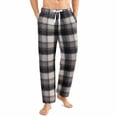 thumbnail image 1 of U2SKIIN Mens Fleece Pajama Pants, Comfy Plaid Lounge PJ Bottoms with Pockets,(Grey-Black Plaid,M), 1 of 6