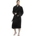 thumbnail image 1 of U2SKIIN Mens Fleece Robe, Soft Warm Long Plush Shawl Collar Fleece Bathrobe(Black, 2XL-3XL), 1 of 7