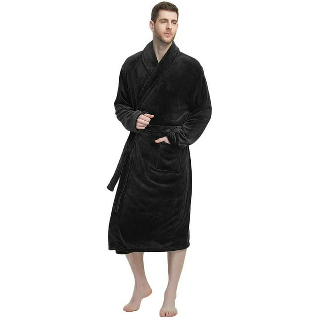 U2SKIIN Mens Warm Fleece Robe with Pockets, Long Plush Shawl Collar