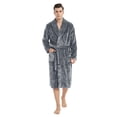 thumbnail image 1 of U2SKIIN Mens Fleece Robe, Soft Warm Long Plush Shawl Collar Fleece Bathrobe(Gray, S-M), 1 of 6