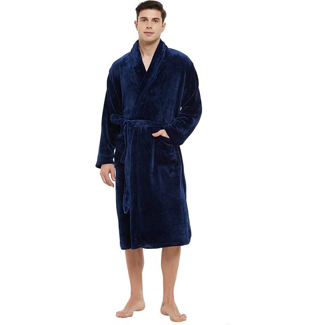 U2SKIIN Mens Fleece Robe, Soft Warm Long Plush Shawl Collar Fleece