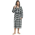 thumbnail image 1 of U2SKIIN Mens Fleece Robe with Hood, Soft Bathrobe Plush Robes for Men（Buffalo Plaid-White，Large-X-Large）, 1 of 6
