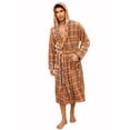 thumbnail image 1 of U2SKIIN Mens Fleece Robe with Hood, Soft Bathrobe Plush Robes for Men（Khaki，Large-X-Large）, 1 of 5