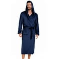 thumbnail image 1 of U2SKIIN Mens Hooded Fleece Robe，Plush Lightweight Soft Spa Bathrobe for Men (Navy, L/XL), 1 of 4