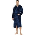 U2SKIIN Mens Hooded Robe, Plush Soft Warm Mid Length Fleece Bathrobe ...