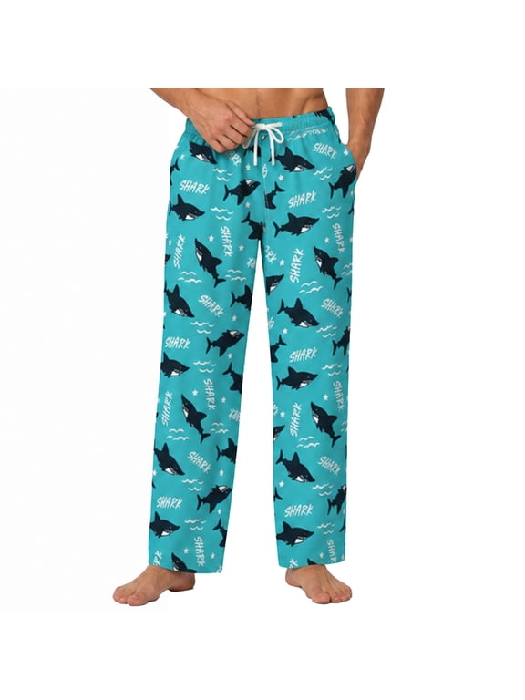 Mens Pajama Pants,Funny Animal Prints Soft Lounge Lightweight Sleep Bottom for Men
