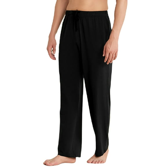 U2SKIIN Mens Pajama Pants, Soft Lightweight PJ Bottoms with Pockets,(Black,2XL)