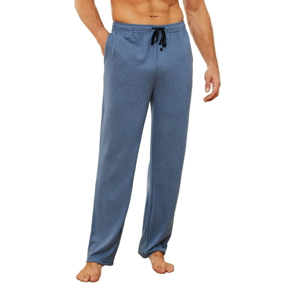 U2SKIIN Mens Pajama Pants, Ultra Soft Stretch Lightweight PJ Bottoms with Pockets,(Dark Navy Mel.M)