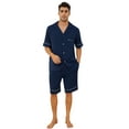 thumbnail image 1 of U2SKIIN Mens Pajama Set, Lightweight Button-up Short Pajama Set for Men(Navy, L), 1 of 5