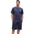 thumbnail image 1 of U2SKIIN Mens Pajama Set, Short Sleeve Lightweight Sleepwear Soft Nightwear Set With Pocket,(Iron Grey,XL), 1 of 5