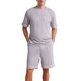 thumbnail image 1 of U2SKIIN Mens Pajama Set, Short Sleeve Lightweight Sleepwear Soft Nightwear Set With Pocket,(Light Grey Mel.2XL), 1 of 5