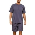 thumbnail image 1 of U2SKIIN Mens Pajama Set, Short Sleeved Pajamas Set for Men Lounge Sleepwear with Pockets (Dark Grey, M), 1 of 5