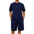 thumbnail image 1 of U2SKIIN Mens Pajama Set, Short Sleeved Pajamas Set for Men Lounge Sleepwear with Pockets (Navy, 2XL), 1 of 4