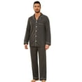 thumbnail image 1 of U2SKIIN Mens Pajama Sets, Ultra Soft Button Down Loungewear Long Sleeve Pjs Sets,(Dark Grey Mel.M), 1 of 5