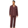 thumbnail image 1 of U2SKIIN Mens Pajama Sets, Ultra Soft Button Down Loungewear Long Sleeve Pjs Sets,(Purple Mel.XL), 1 of 5