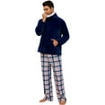 thumbnail image 1 of U2SKIIN Mens Plush Plaid Pajamas Set, Ultra Soft Pullover Sleepwear Warm Pjs set,(Navy+Navy White Plaid,XL), 1 of 5