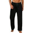 thumbnail image 1 of U2SKIIN Mens Plush Warm Pajama Pants, Fluffy Soft Fleece Sleep Pant with Pockets Lounge Pj Bottoms for Men （Black, L）, 1 of 4