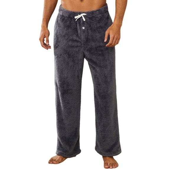 U2SKIIN Mens Plush Warm Pajama Pants, Fluffy Soft Fleece Sleep Pant with Pockets Lounge Pj Bottoms for Men (Dark Grey, S)