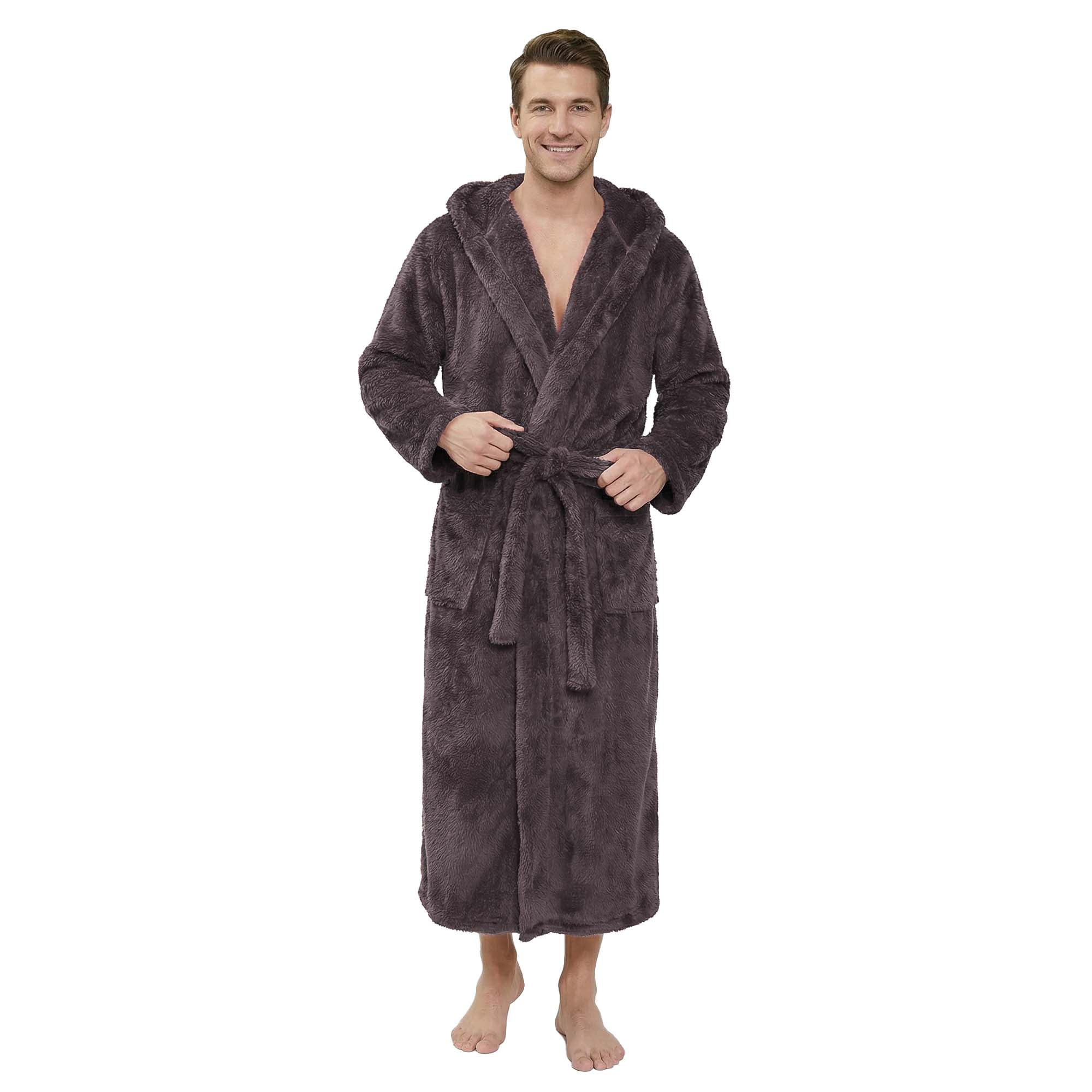 U2SKIIN Mens Robe Big and Tall with Hood,Full Length Plush Robe for Men ...
