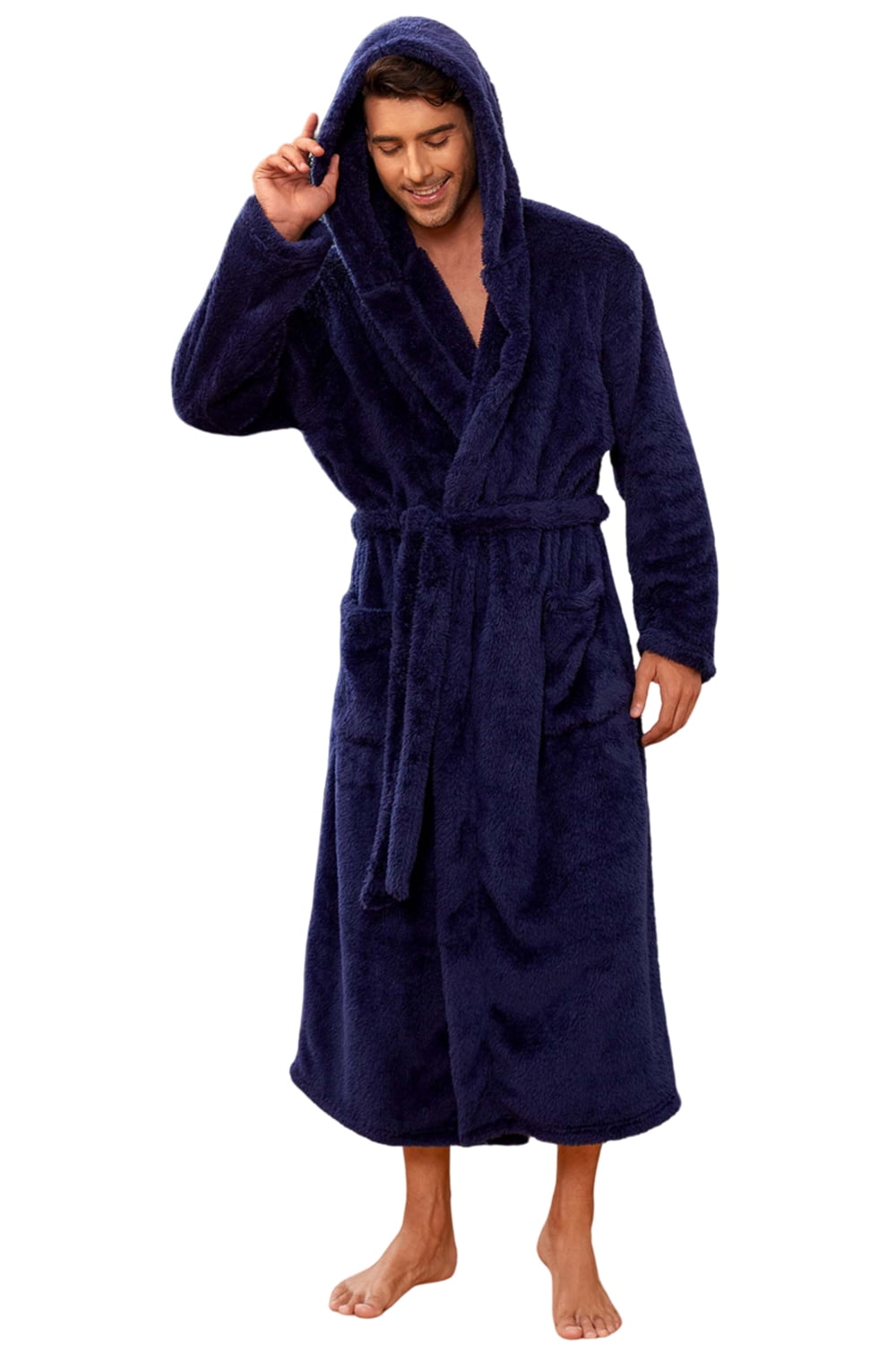 U2SKIIN Mens Robe Big and Tall with Hood,Full Length Plush Robe for Men ...