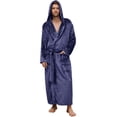 thumbnail image 1 of U2SKIIN Mens Robe with Hood,Full Length Plush Robe for Men Fleece Bathrobe（Navy, Large-X-Large）, 1 of 6