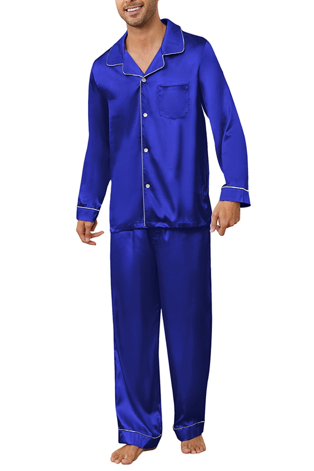 U2SKIIN Mens Cotton Pajama Set, Soft Long Sleeve Pajamas for