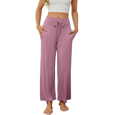 U2SKIIN Pajama Pants for Women, Soft High Waisted Drawstring Sleepwear Lightweight Pj Bottoms,(Dusty Pink,M)