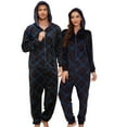 thumbnail image 1 of U2SKIIN Pajamas for Men Onesie, Zipper Matching Jumpsuit for Couples Ultra Soft Plaid Hooded Pjs Set,(Blue Green Plaid,2XL), 1 of 5