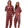 thumbnail image 1 of U2SKIIN Pajamas for Men Onesie, Zipper Matching Jumpsuit for Couples Ultra Soft Plaid Hooded Pjs Set,(Red Green Plaid,XL), 1 of 5