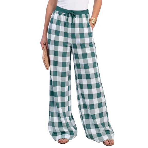 U2SKIIN Plaid Pajamas Wide Leg Pants Soft Loose Casual Style Loungewear Pj Bottoms for Women,Comfy Casual blended Sleepwear,Lightweight Stretch Fabric,Suitable for Daily Wear