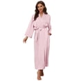 thumbnail image 1 of U2SKIIN Satin Robes for Women, Full-length Soft Silk Lightweight Bathrobe,(Dusty Pink,S), 1 of 5