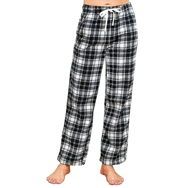 U2SKIIN Women Fleece Pajama Pants, Comfy Plaid PJ Bottoms For Women