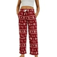 thumbnail image 1 of U2SKIIN Women Fleece Pajama Pants, Comfy Plaid PJ Bottoms For Women with Pockets Soft Warm（Dark red-Christmas tree, Small）, 1 of 7